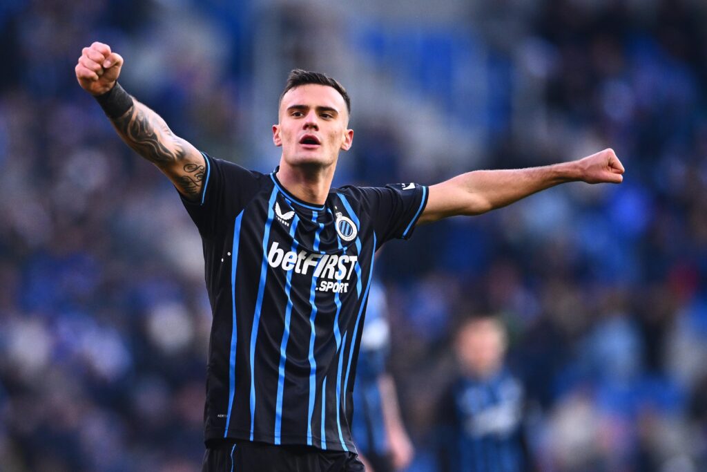 Aleksander Stankovic of Club Brugge celebrates during a game