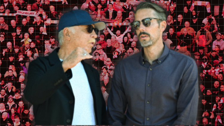 Josh Kroenke and Stan Kroenke abstract Arsenal cover art