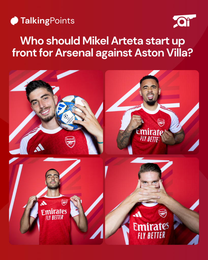 Arsenal's list of strikers: Mikel Merino, Kai Havertz, Gabriel Jesus and Viktor Gyokeres.