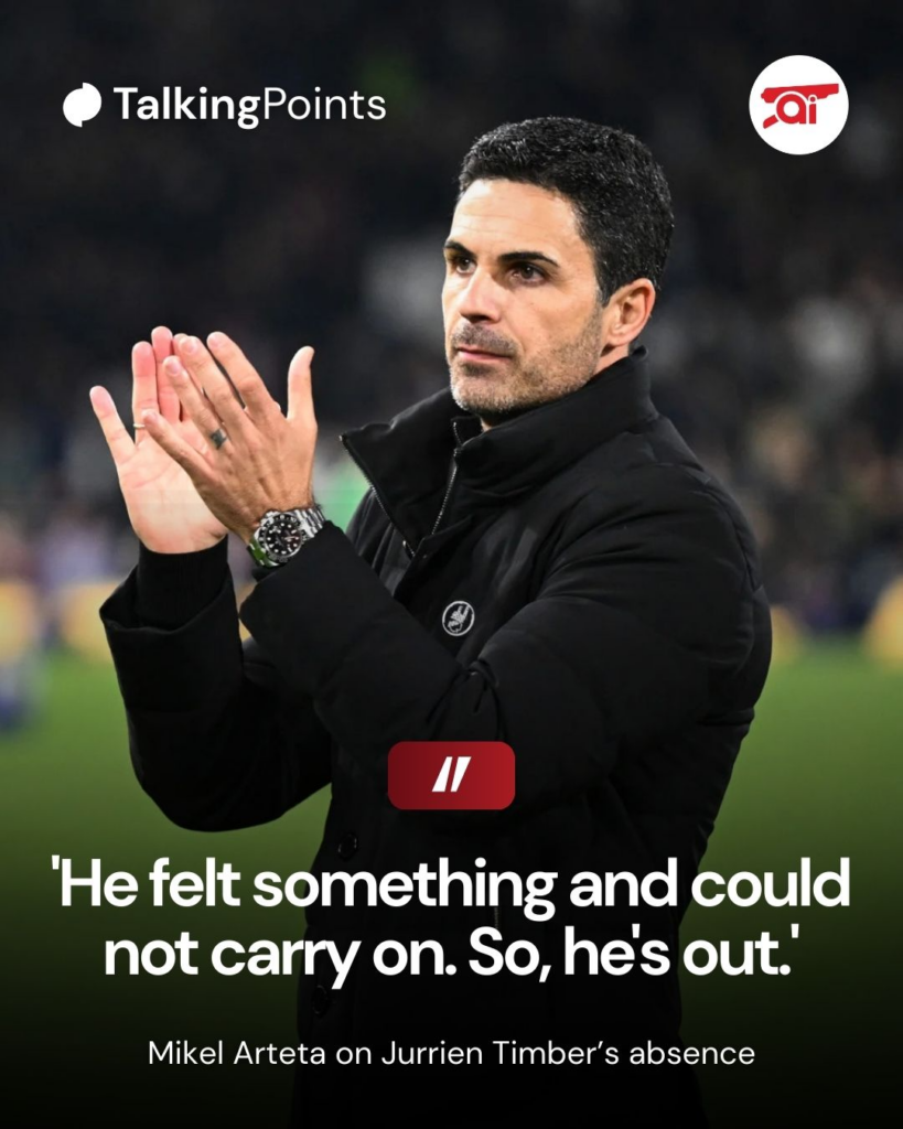 Mikel Arteta on Jurrien Timber