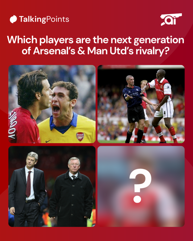 A graphic displaying Arsenal and Man United's rivalry.