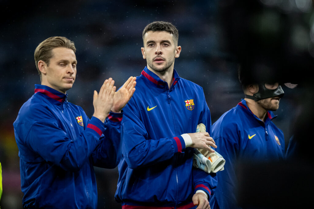 Goalkeeper Joan Garcia (FC Barcelona) looks on during a La