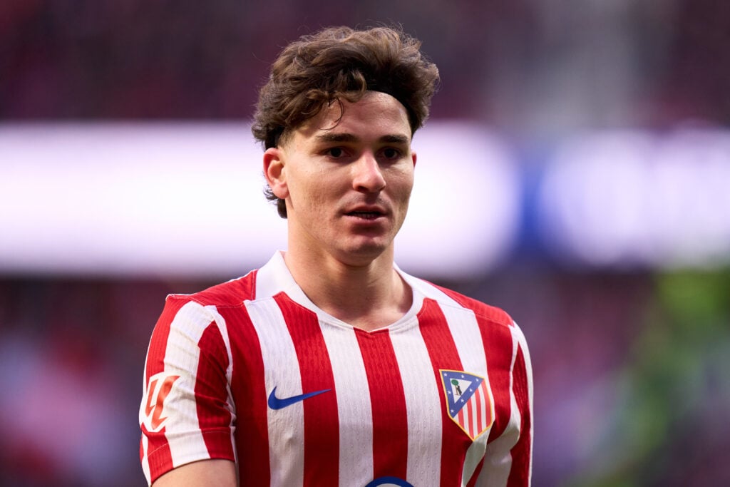 Julian Alvarez looking on during an Atletico Madrid game
