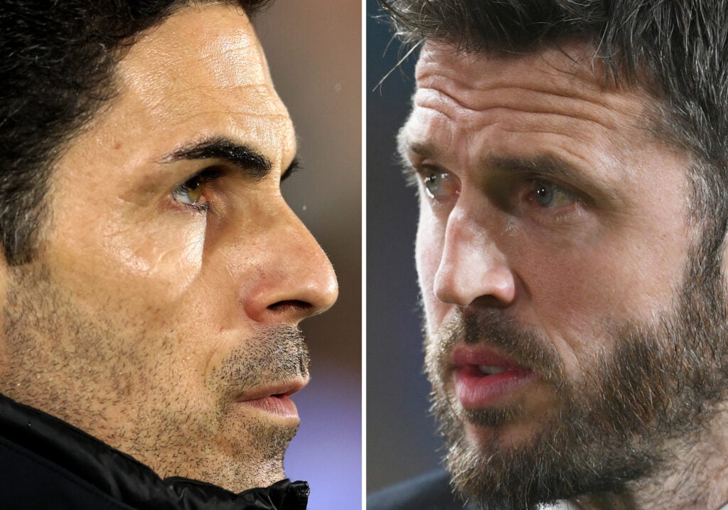 Split image of Arsenal boss Mikel Arteta and intermin Manchester United manager Michael Carrick