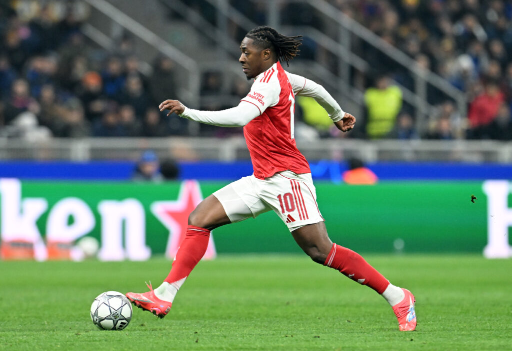 Eberechi Eze in action during Inter Milan vs Arsenal