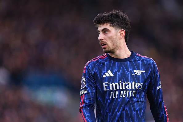 Kai Havertz looking on during an Arsenal game