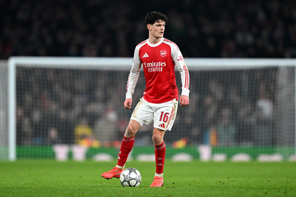 Christian Norgaard in action for Arsenal in the Champions League