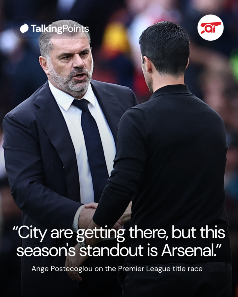 Ange Postecoglou on the Premier League title race