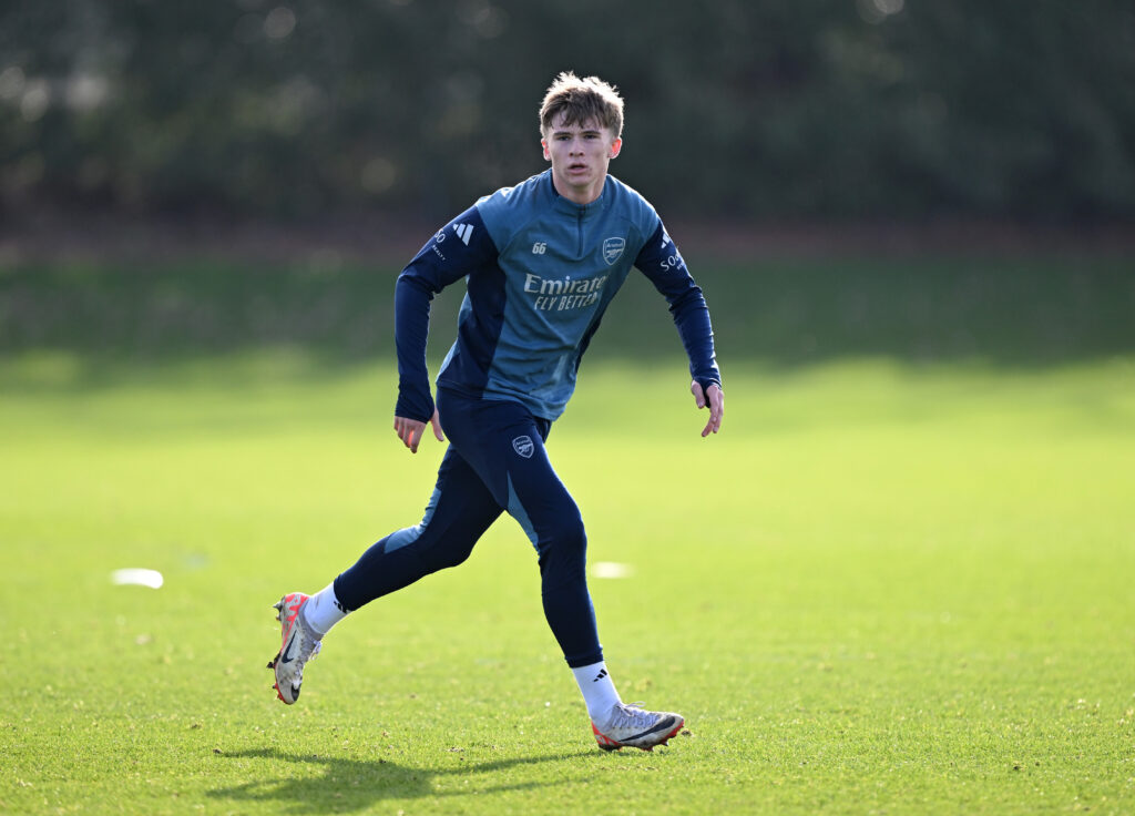 Evan Mooney during an Arsenal U21 Training Session