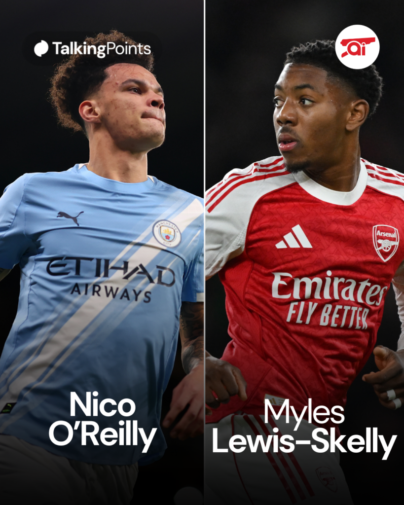 Arsenal's Myles Lewis-Skelly vs Man City's Nico O'Reilly
