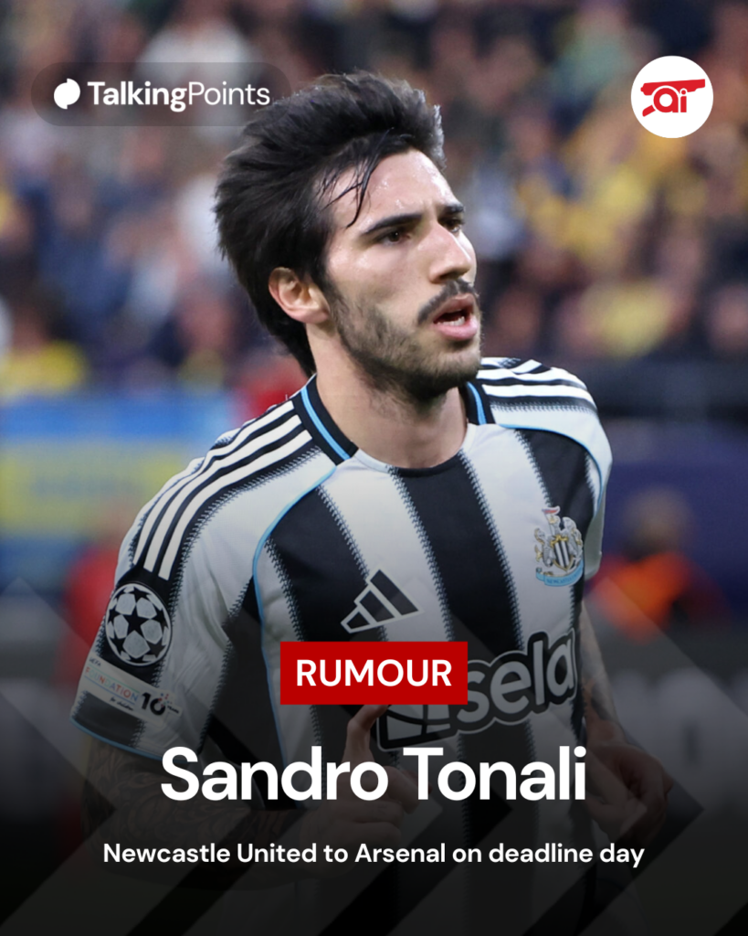Image of Sandro Tonali in action for Newcastle United