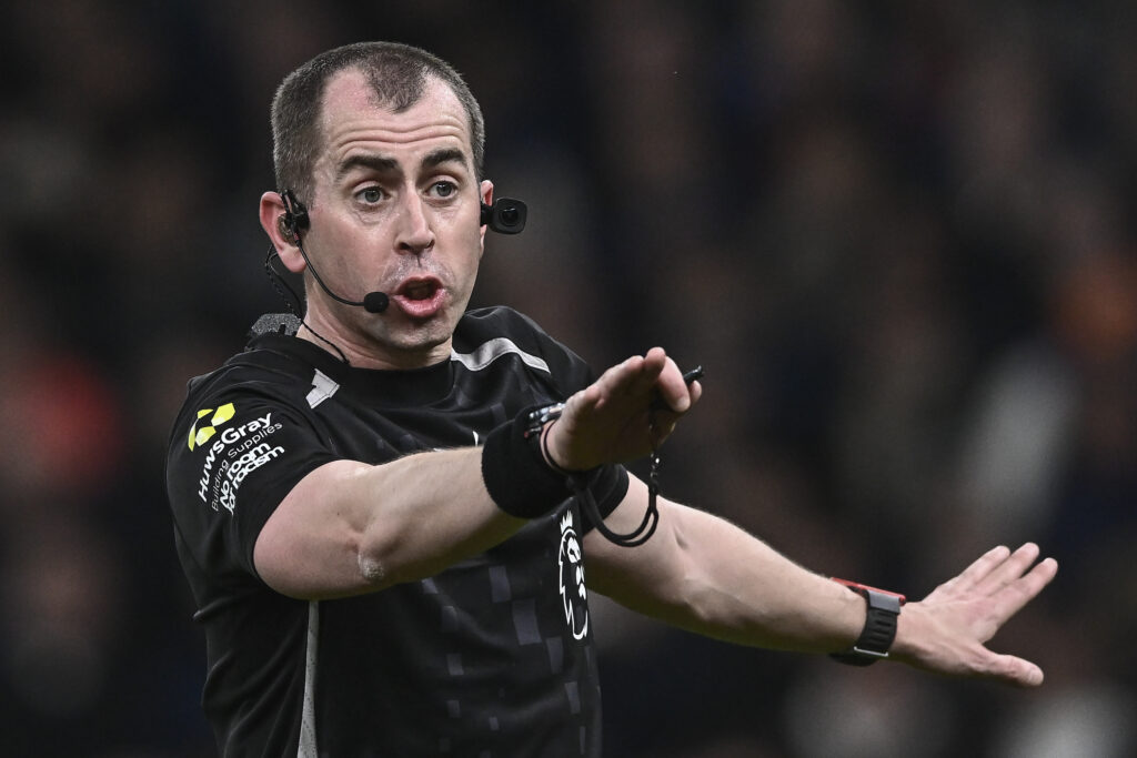 Referee Peter Bankes during a game between Arsenal and Tottenham