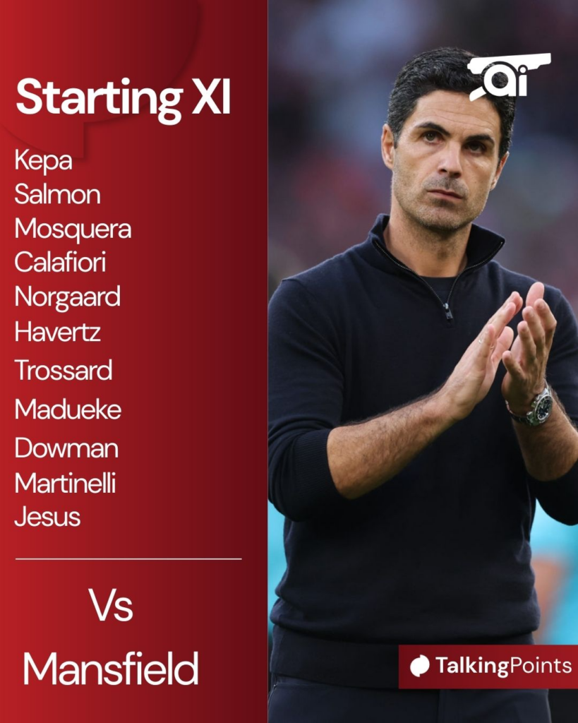 Arsenal vs Mansfield XI