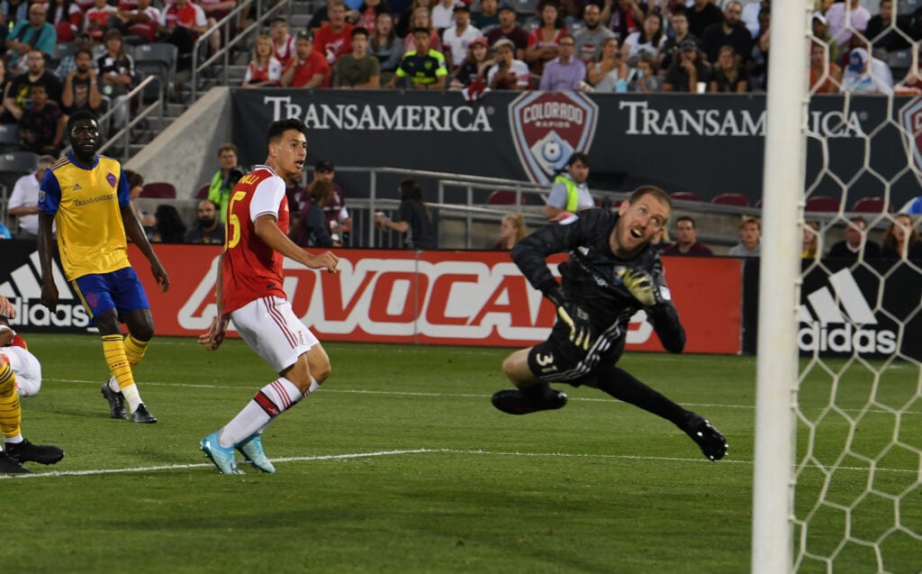 Gabriel Martinelli scores for Arsenal v Colorado Rapids