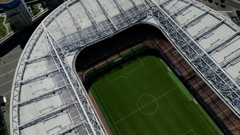Aerial view of the Emirates Stadium in London