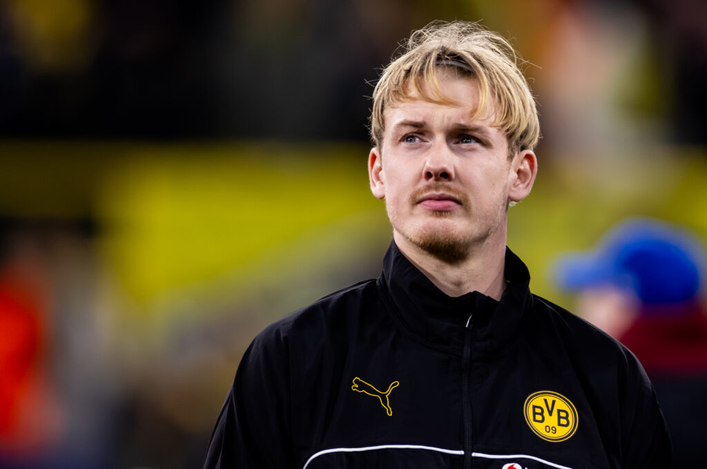 Julian Brandt looking on before a Borussia Dortmund game