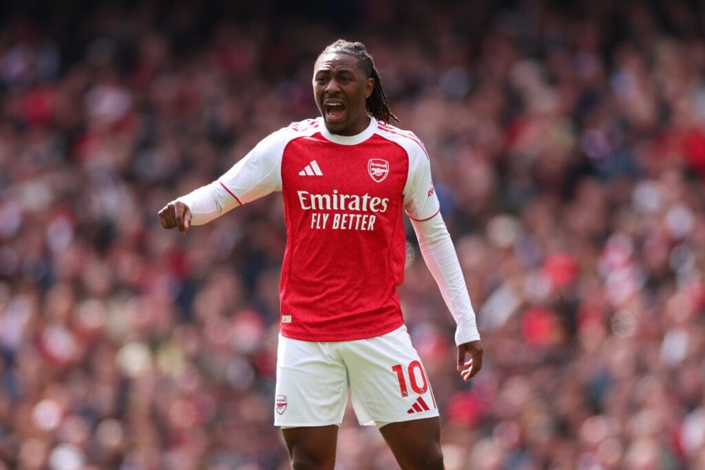 Eberechi Eze in action for Arsenal vs Bournemouth