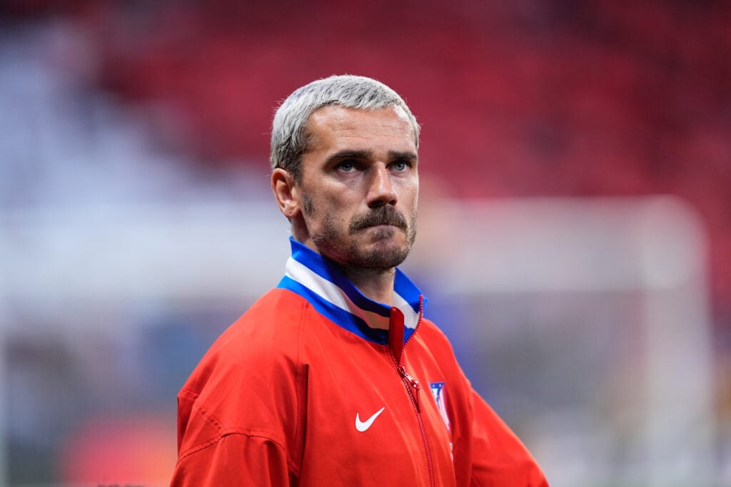 Antoine Griezmann looking on before an Atletico Madrid game