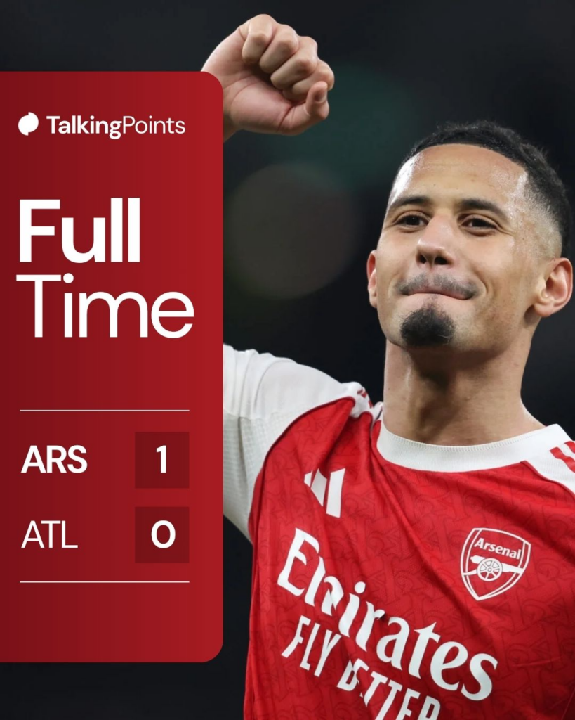 Arsenal vs Atletico Madrid full-time