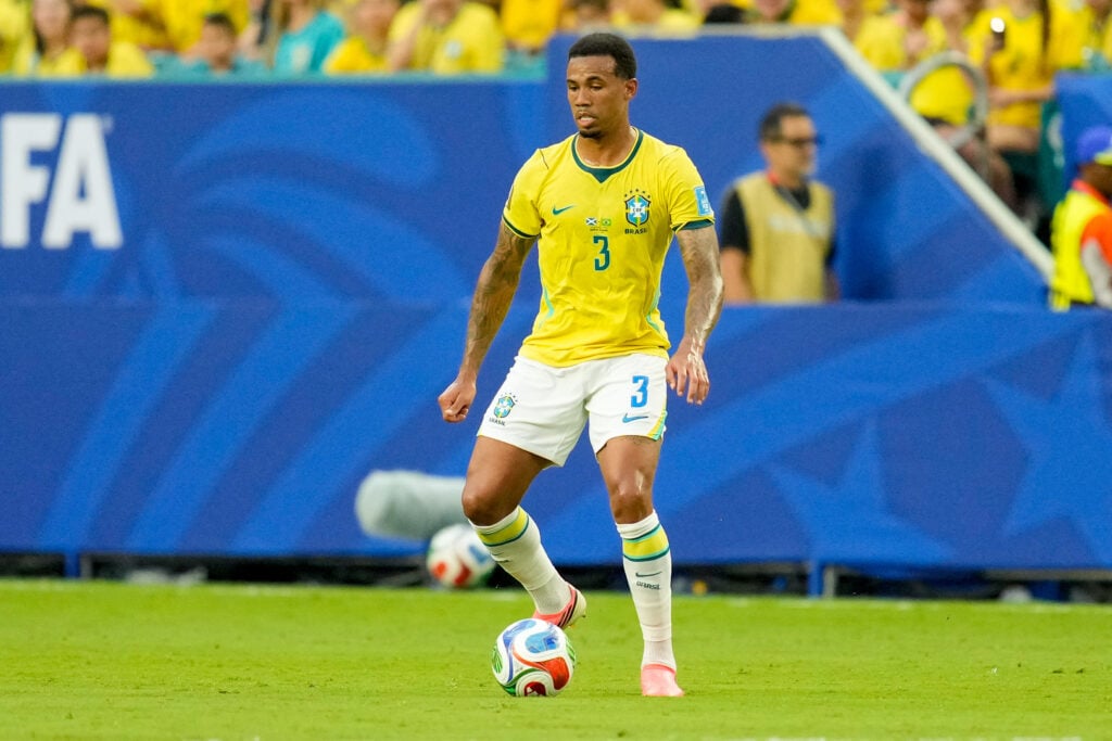 Gabriel Magalhaes in action for Brazil at the World Cup