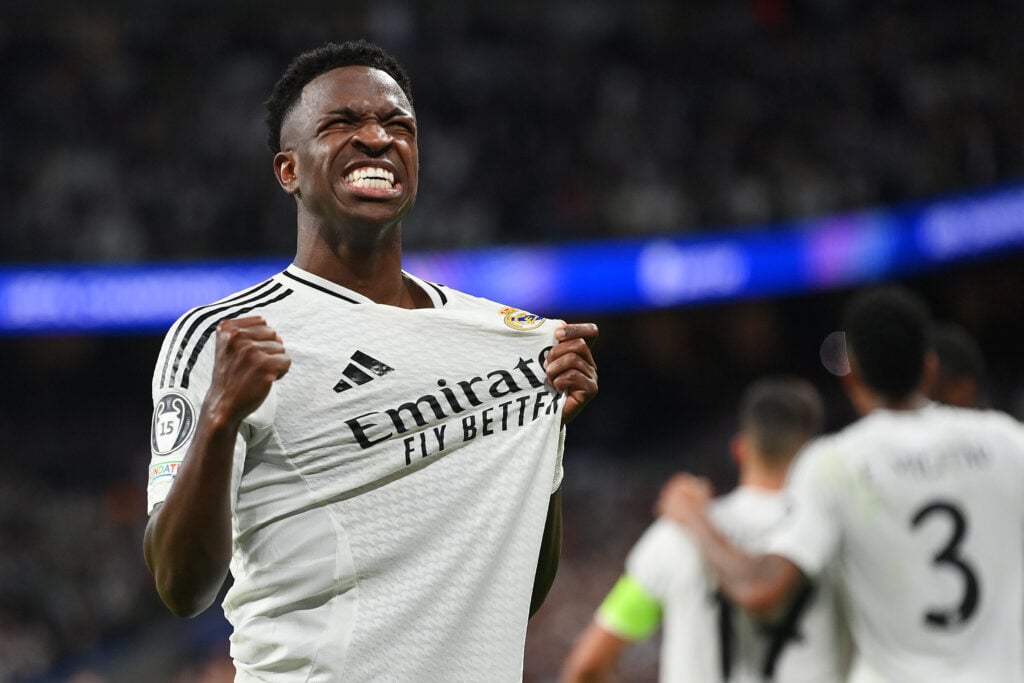 Vinicius Jr celebrates scoring for Real Madrid