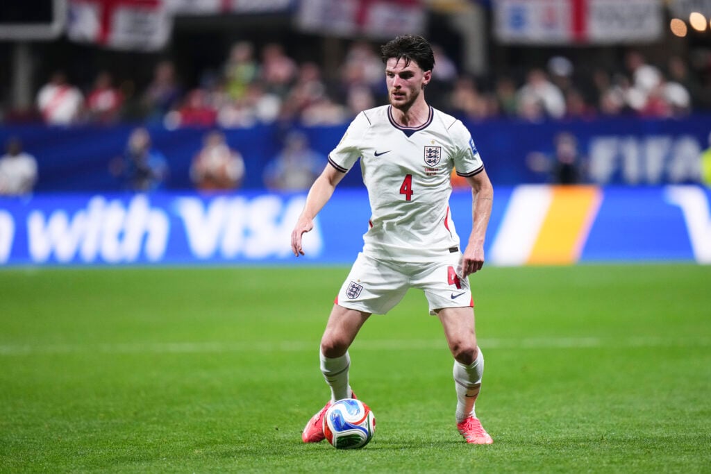 Declan Rice in action for England against Congo