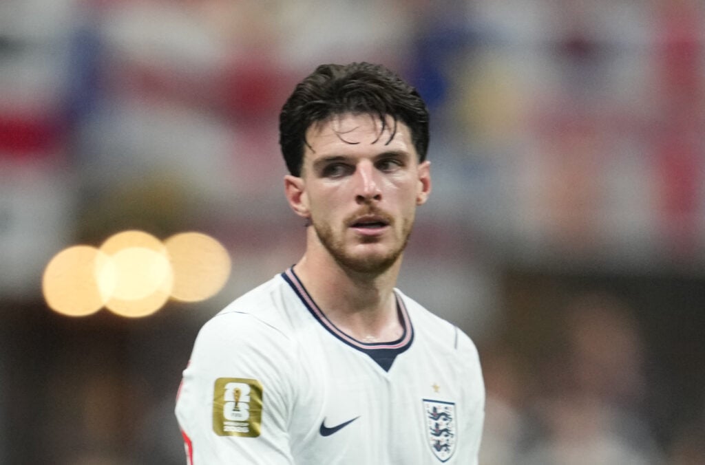 Declan Rice in action for England against Congo