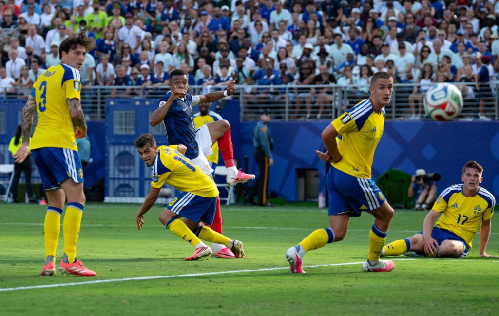Kylian Mbappe scores against Sweden